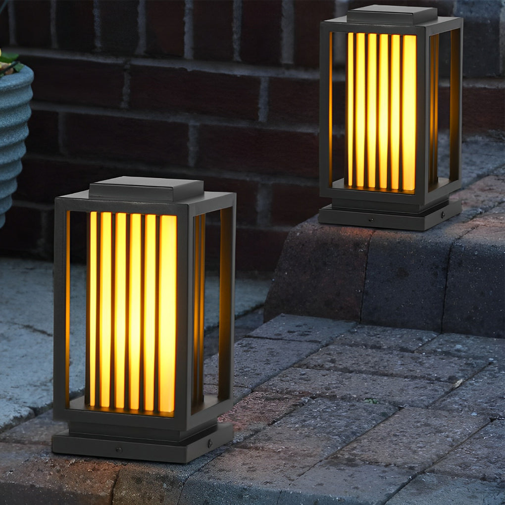 Faye Modern LED Cage Marble Outdoor Pathway Lawn Lights