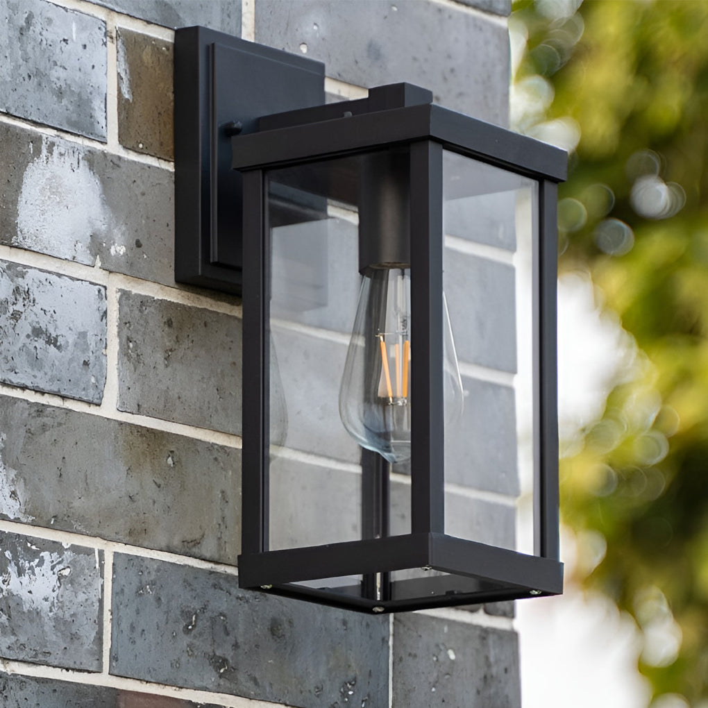Amer Rectangular Modern Glass Outdoor Wall Lamp