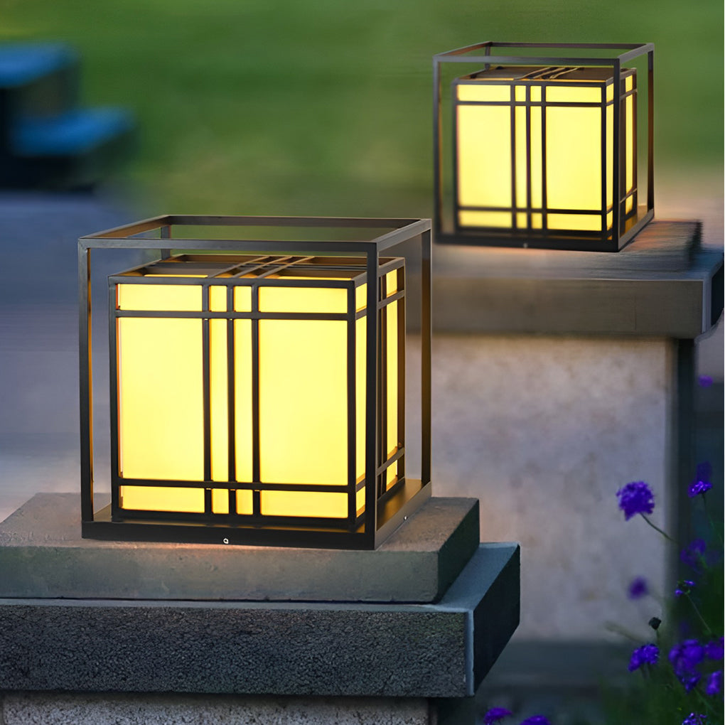 Sherman Retro LED Modern Marble Outdoor Post Caps Lights