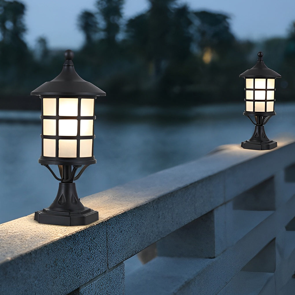 Stacy Round Cage LED Modern Outdoor Fence Post Lights