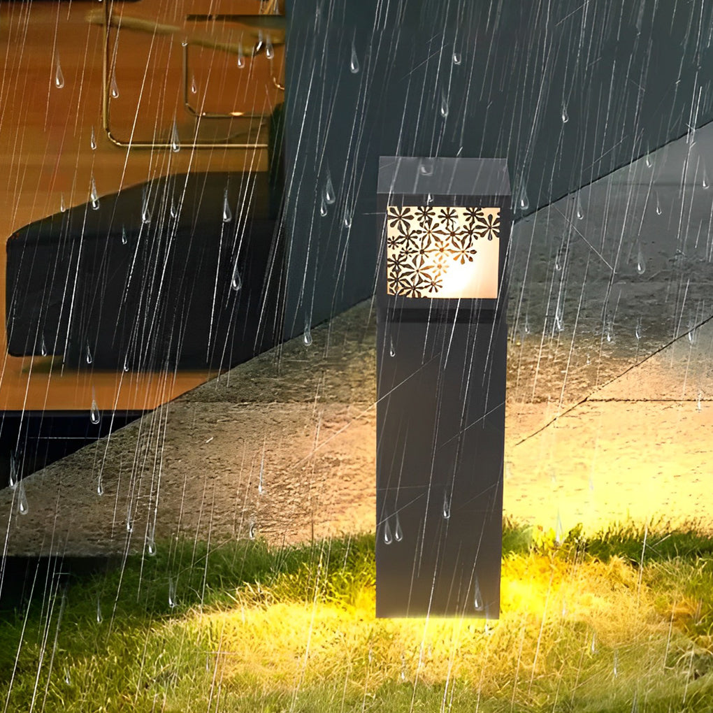 Sean Elegant Snowflake LED Marble Outdoor Lawn Lamp