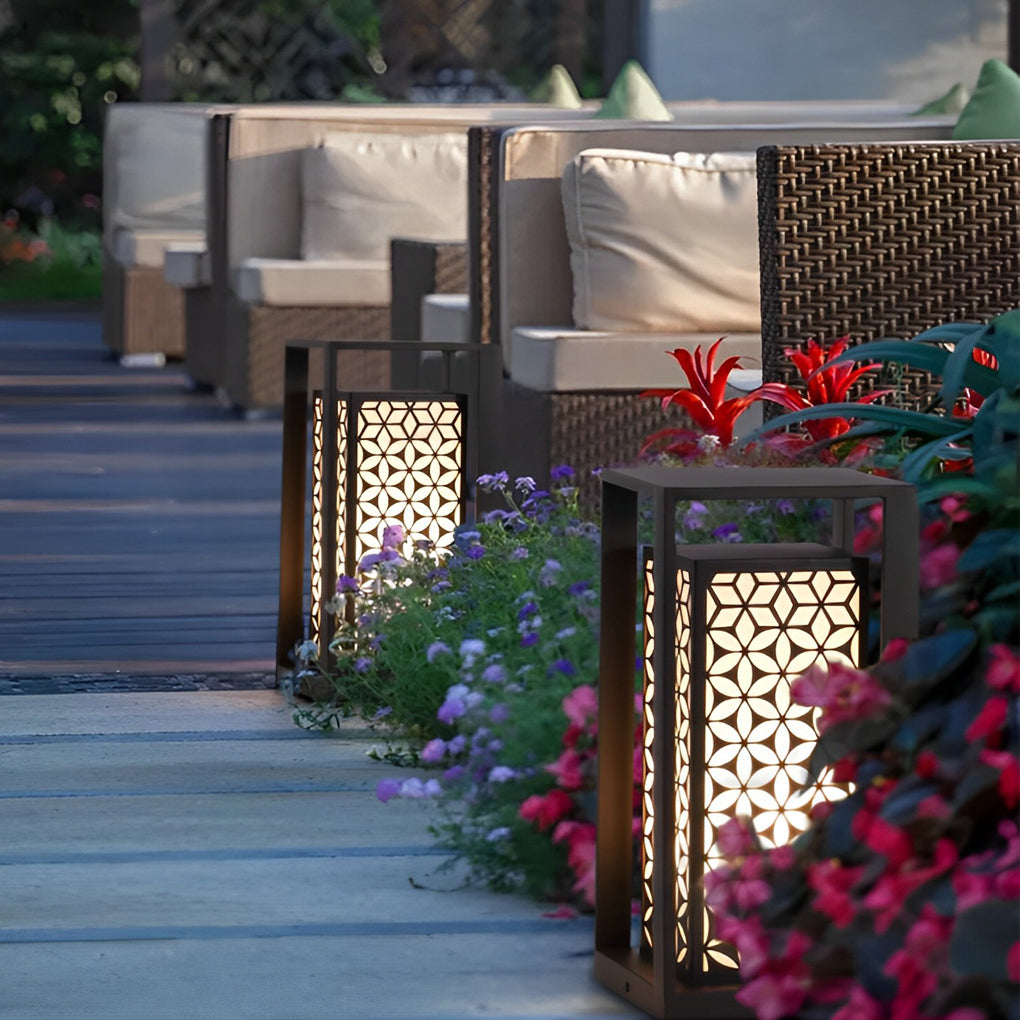 Udele Galvanized Vintage Outdoor Pathway Lawn Lamps