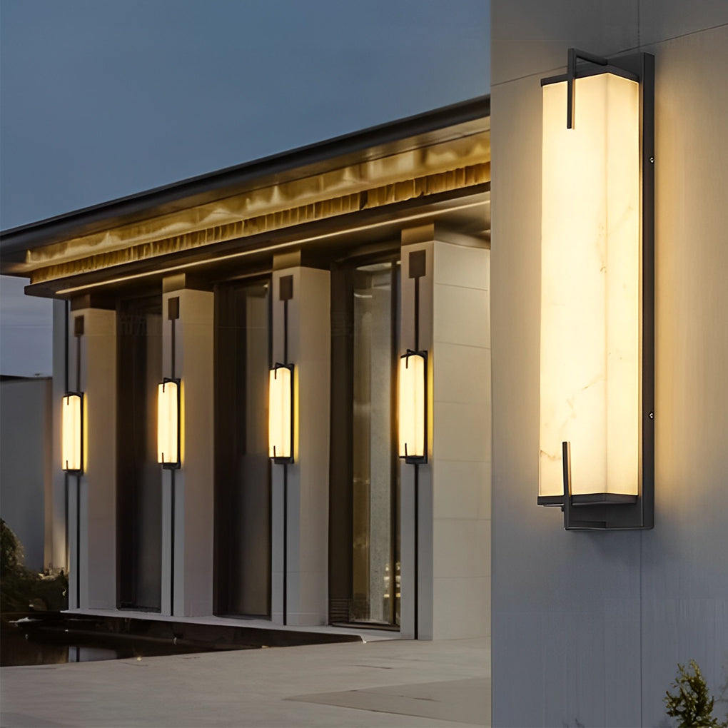 Pleasure Rectangular LED Modern Resin Outdoor Sconce Light