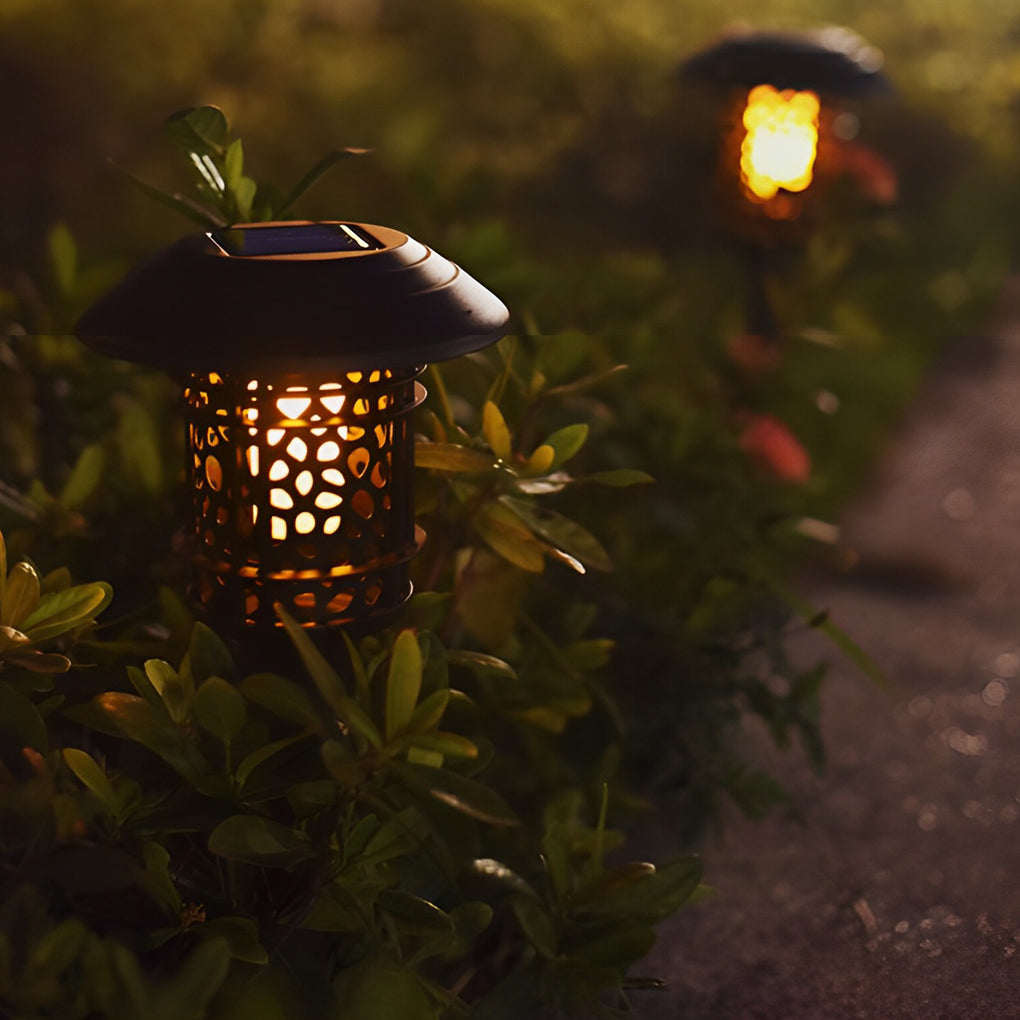 Orson Hollow LED Flame Modern Solar Lawn Lights
