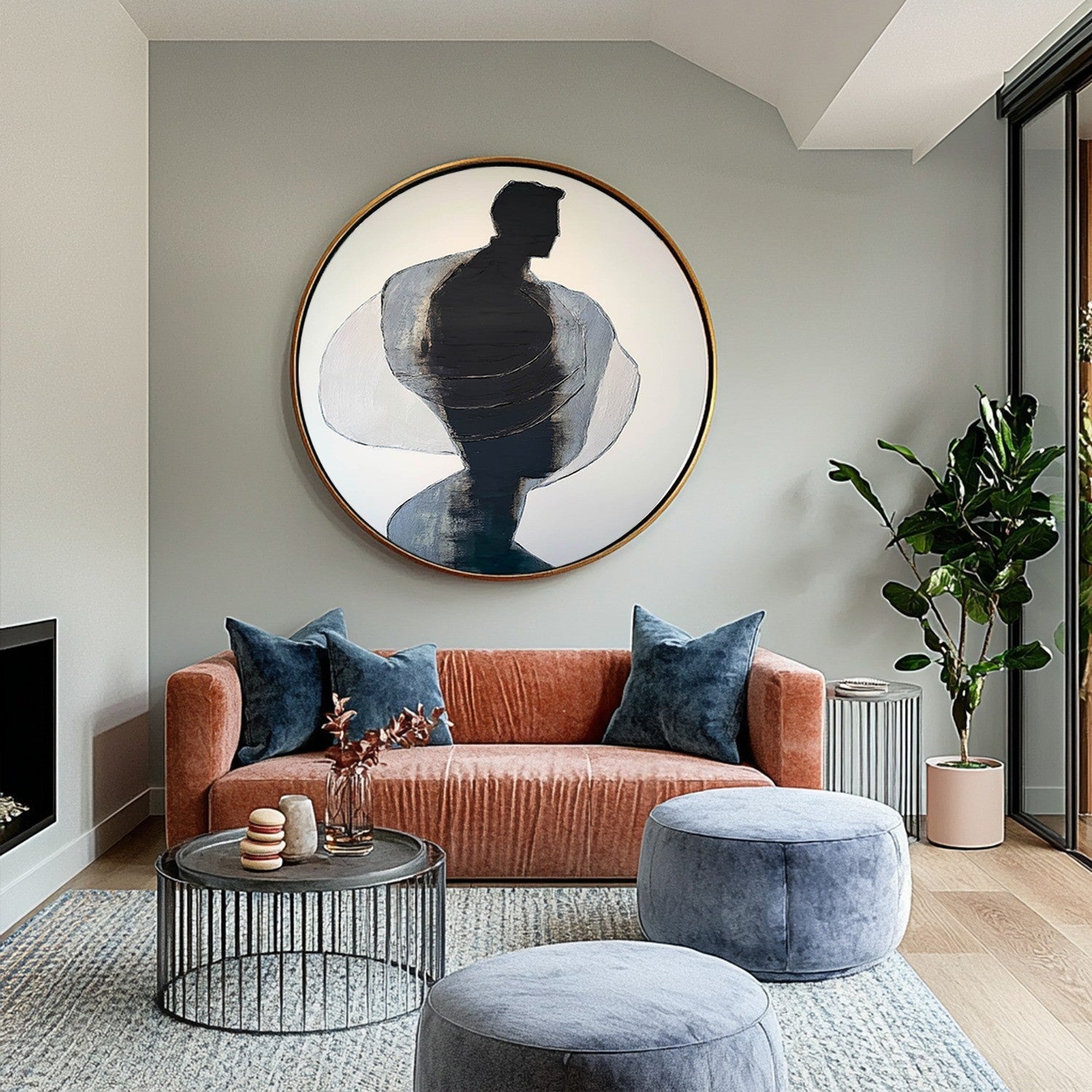 Wall Art Textured Male Figure Silhouette - Neutralighting