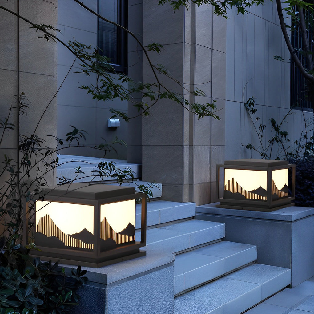 Archer Scenery Traditional Outdoor Post Caps Lights