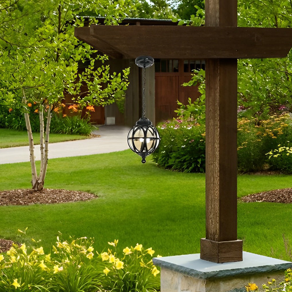 Beth Retro Ball Glass Outdoor Pendant Light