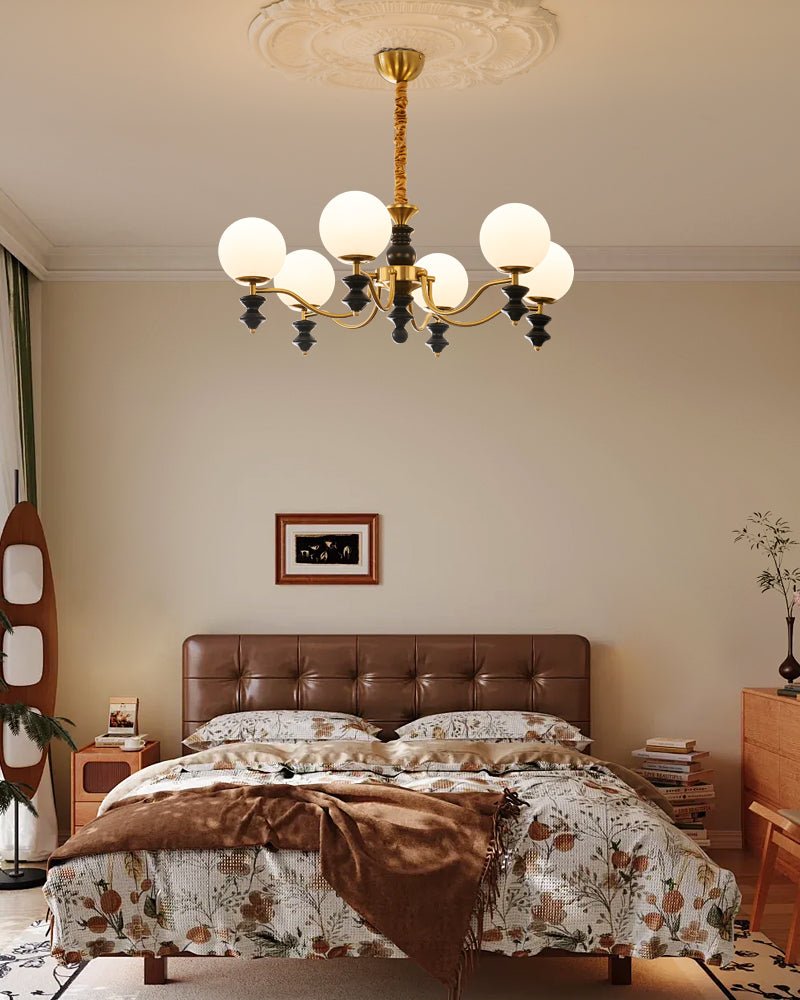 Ordore Traditional Elegance Vintage Wood Chandelier-Neutral Decor