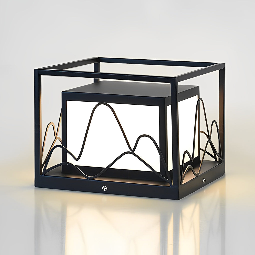Rowena Square Scenery Marble Outdoor Post Caps Lights