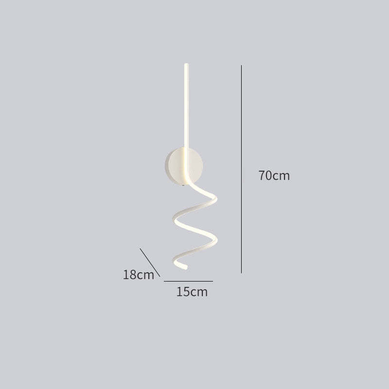 Arisha Modern LED Art Interior Wall Light Spiral, Black & White - Neutral Decor