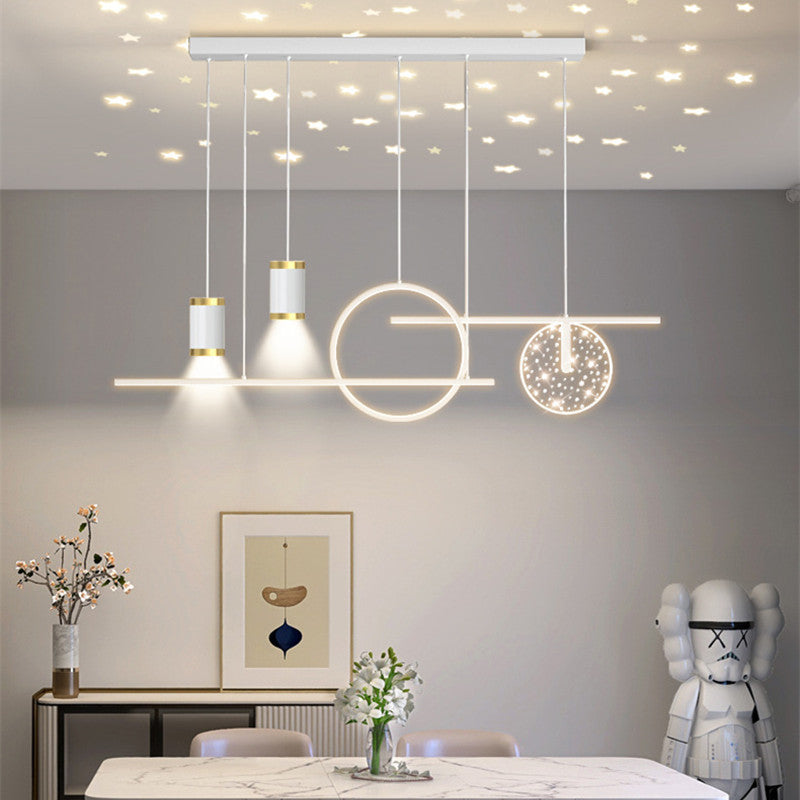 Arisha Modern Metal Starry Pendant Light, Black/White/Gold - Neutral Decor
