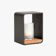 Ray Minimalist Cuboid Candle Solar Outdoor Floor Lamp Black - Neutral Decor