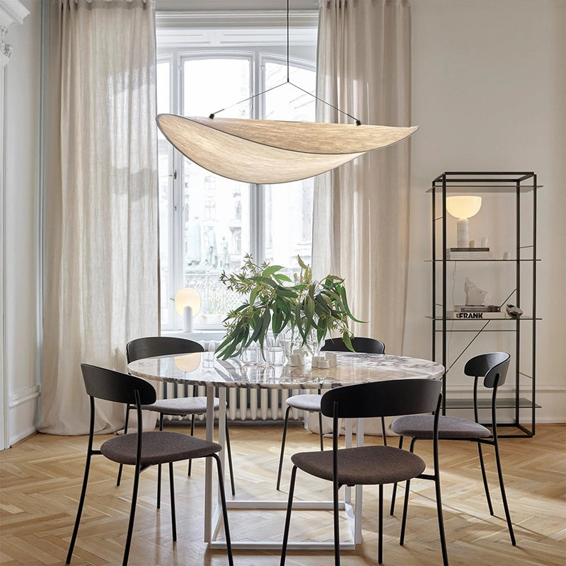 Ritta Vintage Art Deco Pendant Light Metal Silk White Living Room/Hall/Art Gallery - Neutral Decor