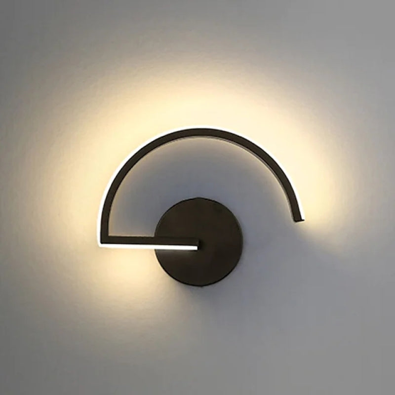 Arisha Minimalist Linear Semicircular Metal Decor Wall Lamp - Neutral Decor