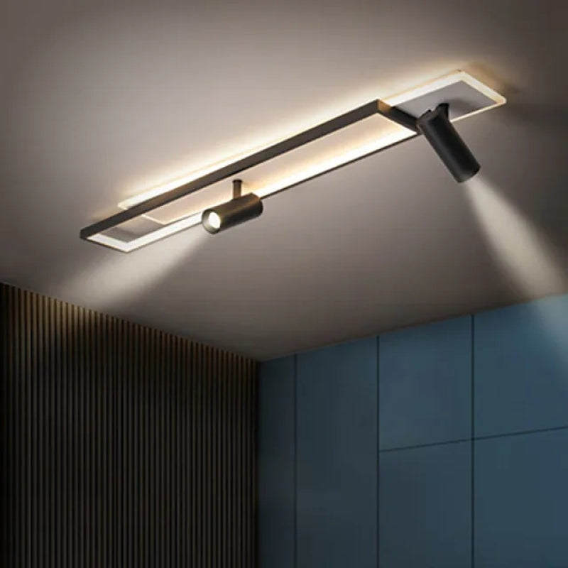Aim Modern Geometric Ceiling Light with Spotlight, Black&White - Neutral Decor
