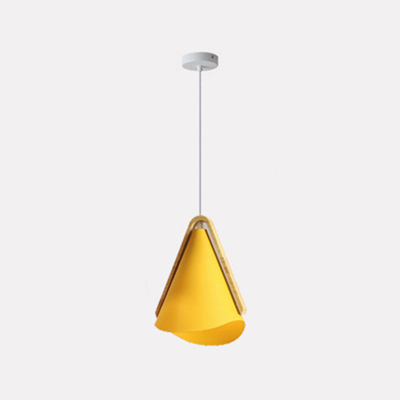 Valentina Modern Cone Pendant Light, Wood/Metal - Neutral Decor