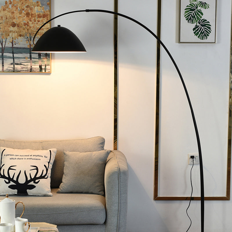 Avi Modrn Fishing Rod Metal Floor Lamp, Black - Neutral Decor