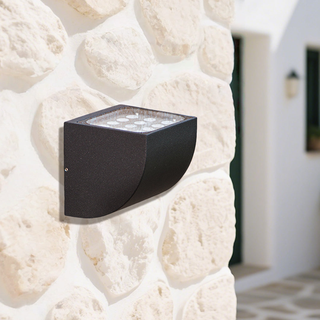 Harlan Industrial Minimalist Glass Outdoor Wall Light