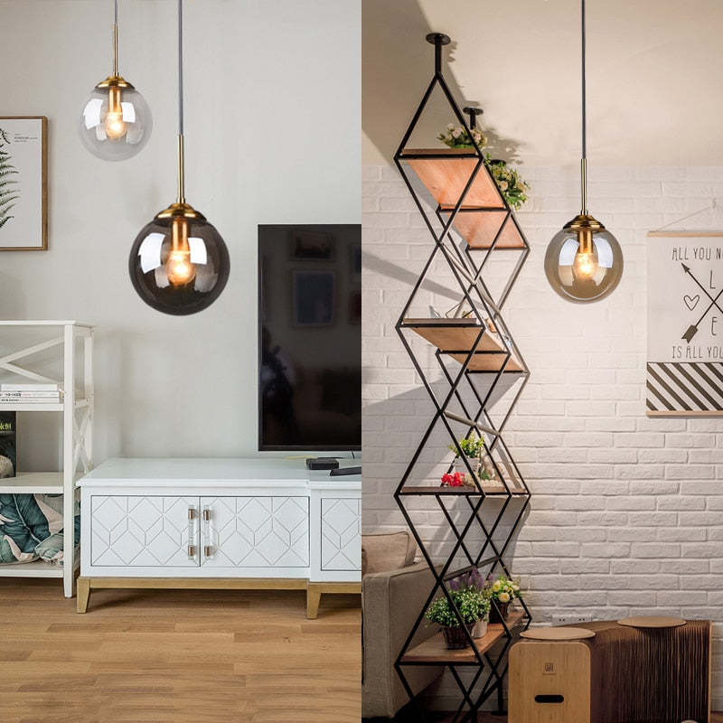Valentina Designer Bubble Glass Pendant Light, Smoke/Clear/Amber - Neutral Decor