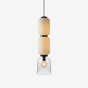 Textured Layered Glass Pendant Light-Neutral Decor