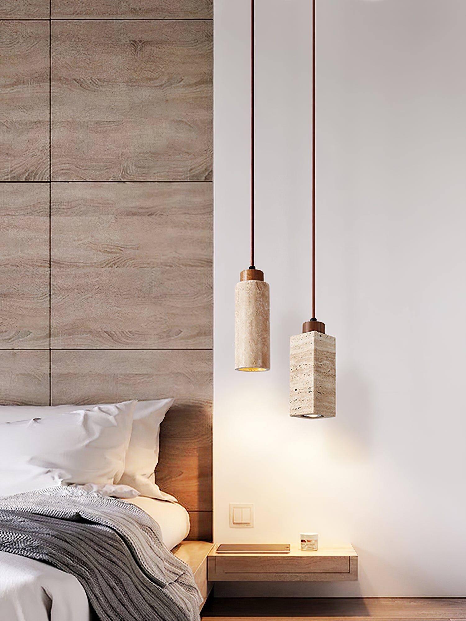 Avloris Travertine Pendant Light-Neutral Decor