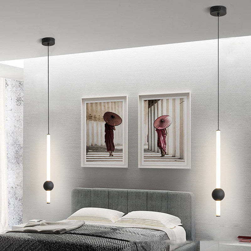 Arisha Minimalist Linear Globe Glass Pendant Light, Bedroom - Neutral Decor