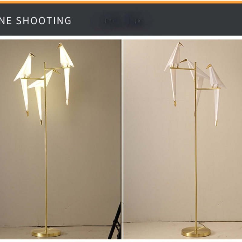Clifford Nordic Bird Table /Floor Lamp, Gold, 1/2/3 Light - Neutral Decor