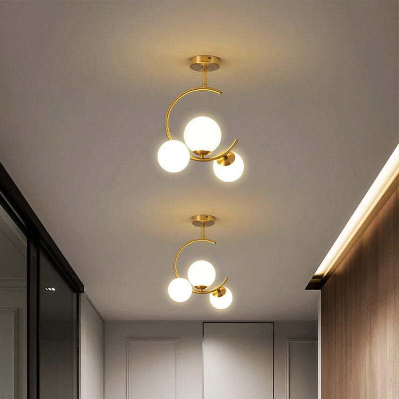 Valentina Modern Glass Globe Pendant Light, Metal & Glass, 3 Style - Neutral Decor