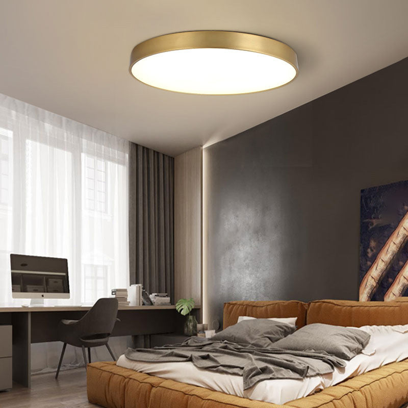 Arisha Nordic LED Gold Round Ceiling Light, Metal & Acrylic - Neutral Decor