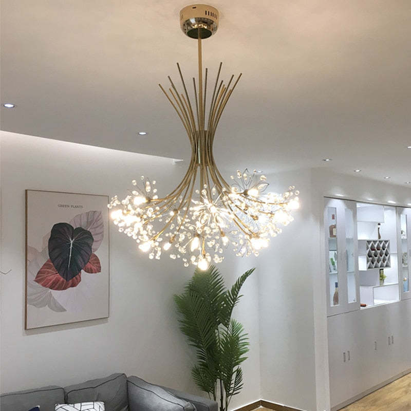 Arisha Modern Art Deco Crystal Sputnik Chandelier, Black/Gold - Neutral Decor
