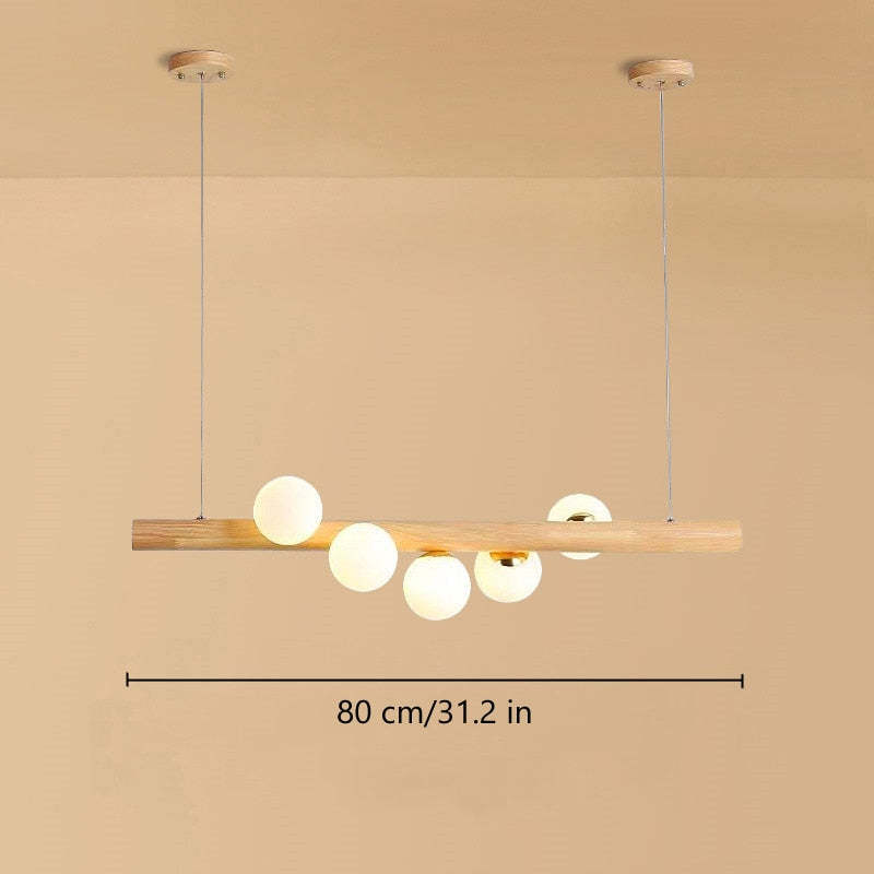 Valentina Glass Bubble Pendant Light Wood/Walnut - Neutral Decor