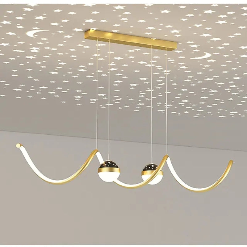 Arisha Nordic Globe Wavy Metal/Acrylic Pendant Light - Neutral Decor