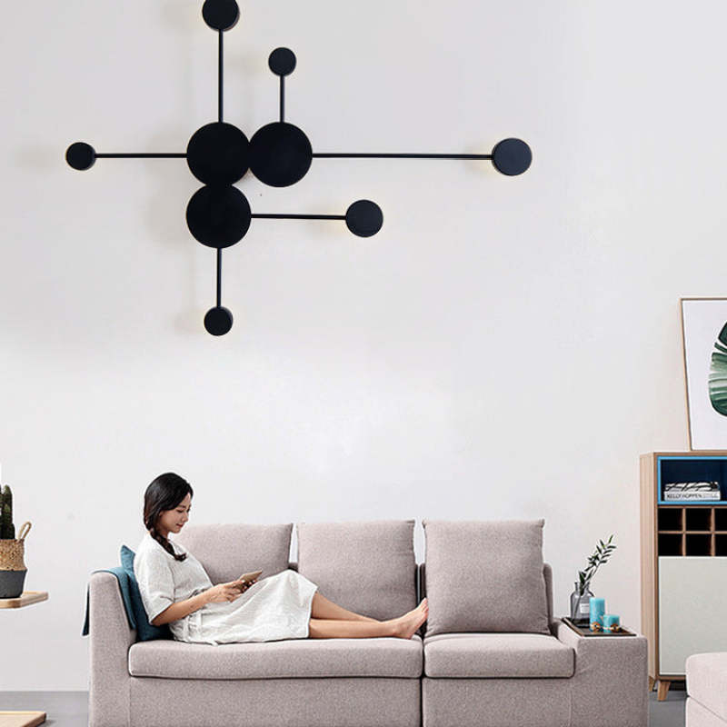 Arisha Modern Nordic Chessboard Metal Wall Lamp, Black - Neutral Decor