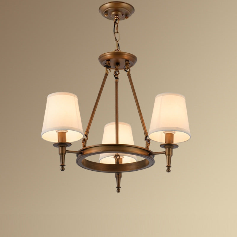 Silva vintage Ring Metal/Fabric Chandelier, Black/Copper - Neutral Decor