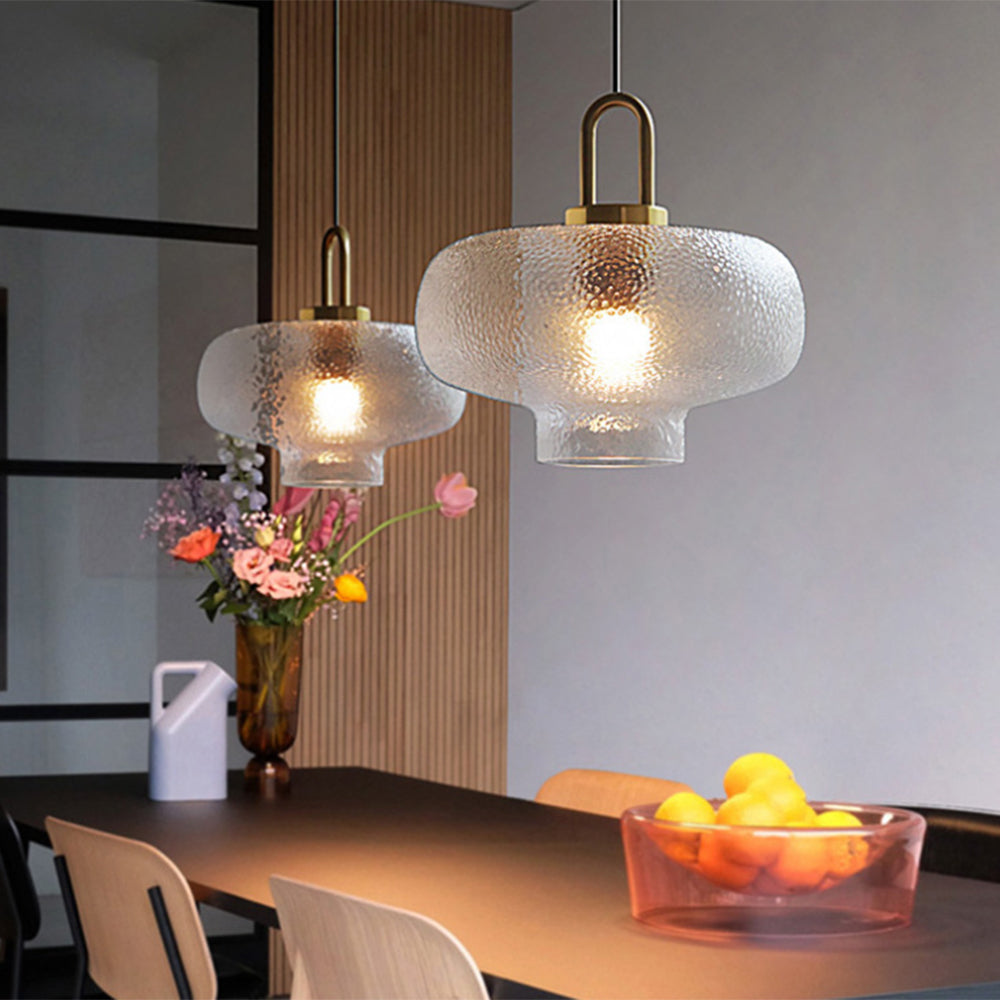 Valentina Minimalist Blown Frosted Clear Glass Pendant Light - Neutral Decor