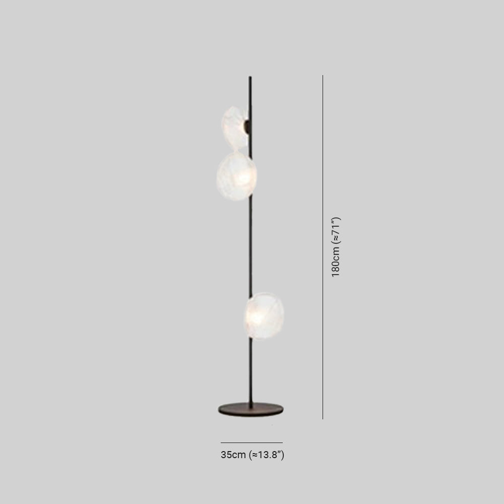 Byers Luxury Flower Metal/Glass Floor Lamp, Black/Gold/Grey - Neutral Decor