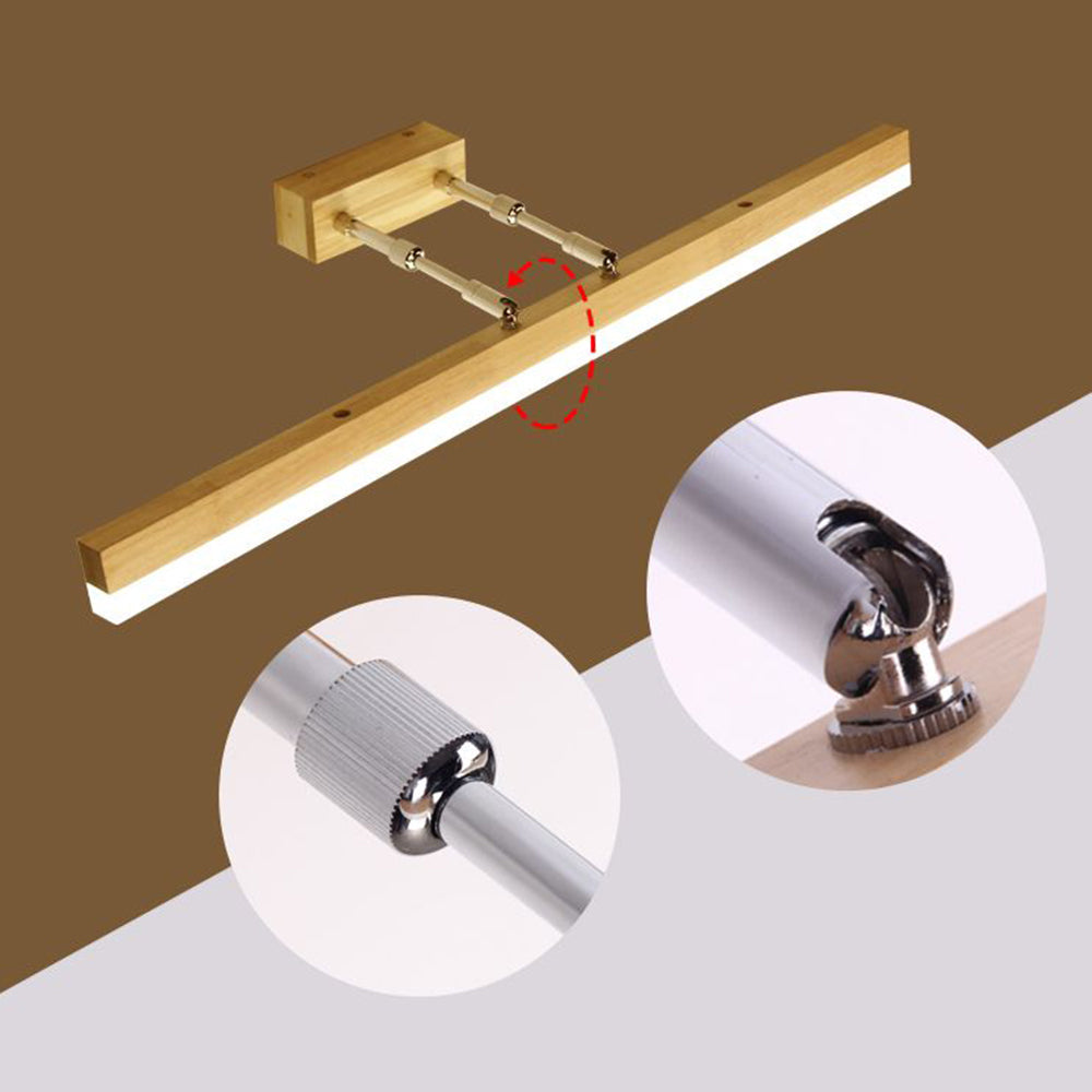 Muto Classic Wood Stretchable Mirror Vanity Bathroom Wall Lamp - Neutral Decor