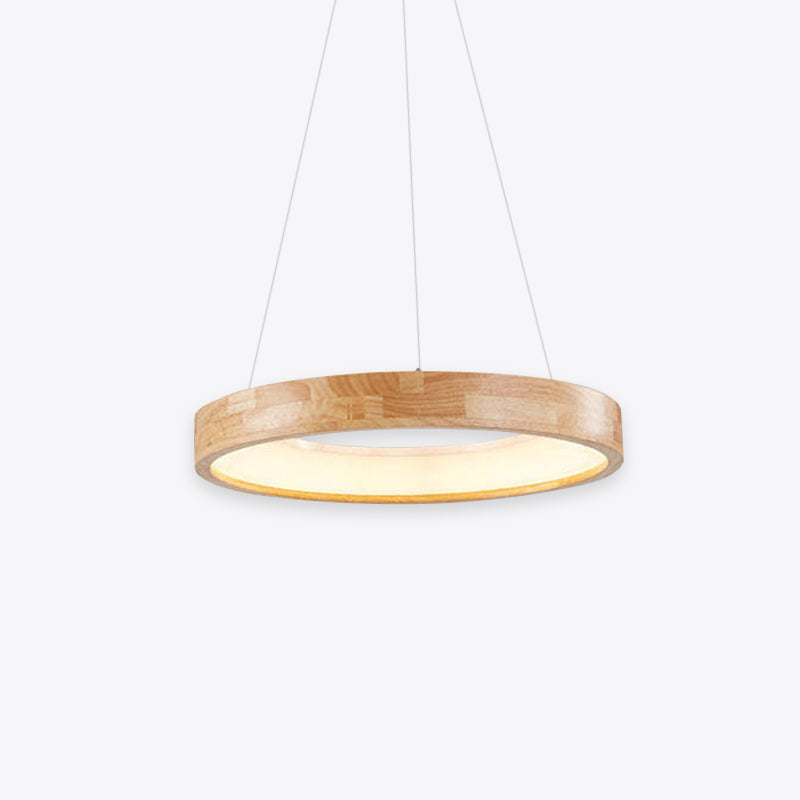 Muto Modern Ring Wood Pendant Light - Neutral Decor