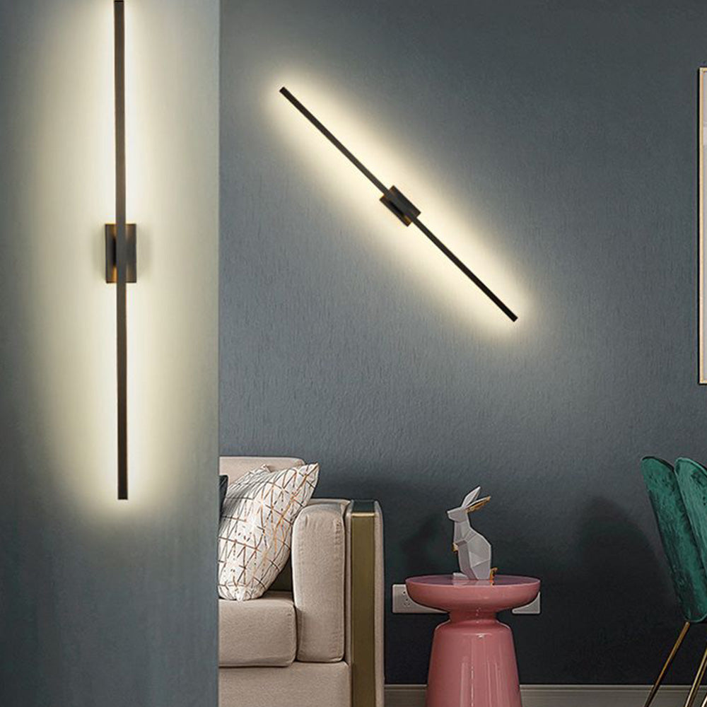 Arisha Minimalist Bar Black Metal Wall Lamp - Neutral Decor