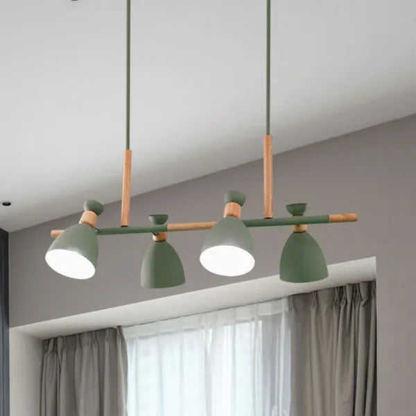 Valentina Nordic Multi Rope Wood Pendant Light, White/Green/Gray - Neutral Decor