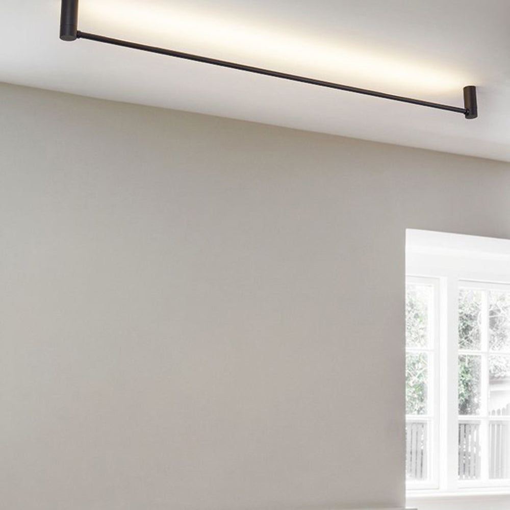 Arisha Minimalist Linear Flush Mount Ceiling Light, Black, Hallway - Neutral Decor