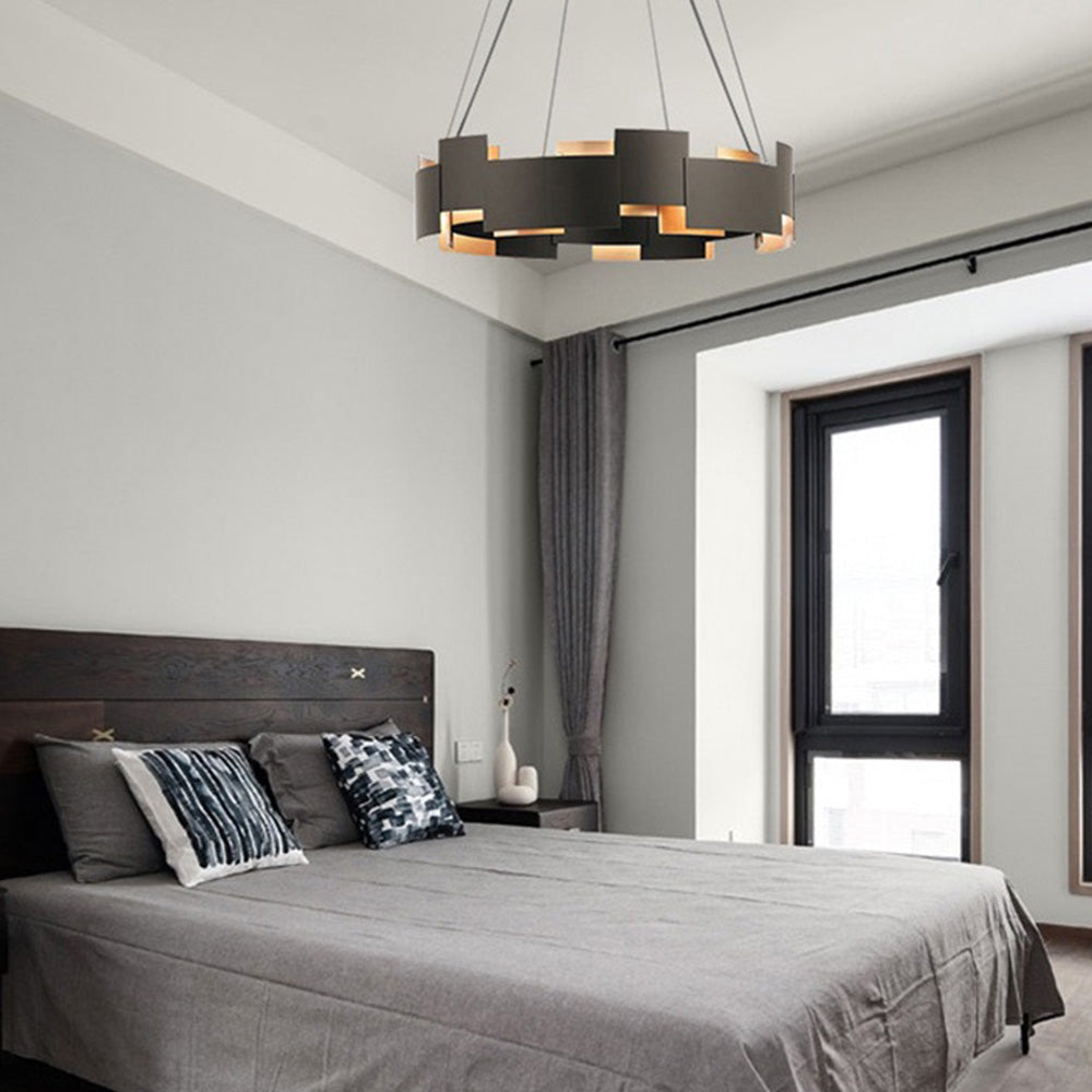 Arisha Modern Ring Metal Pendant Lamp, Black - Neutral Decor