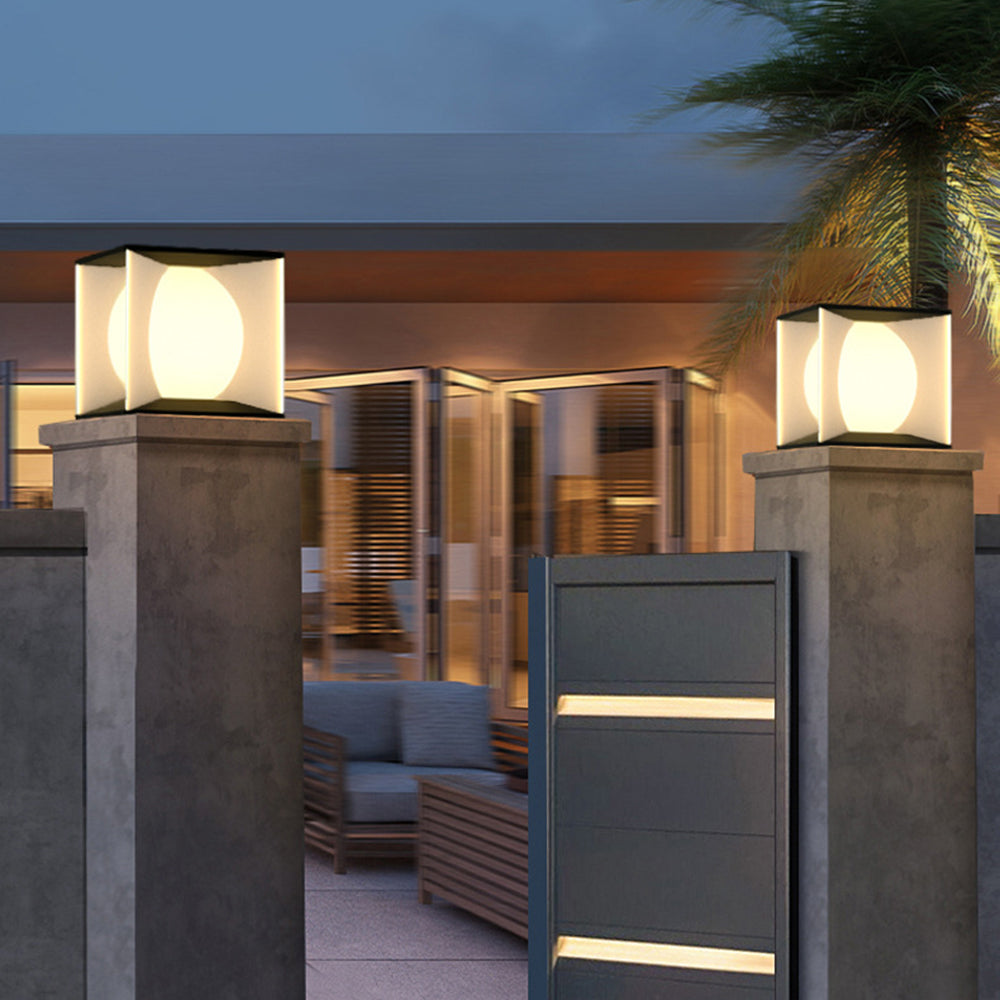 Ray Modern Moon Outdoor Pier-Mount Pillar Light - Neutral Decor