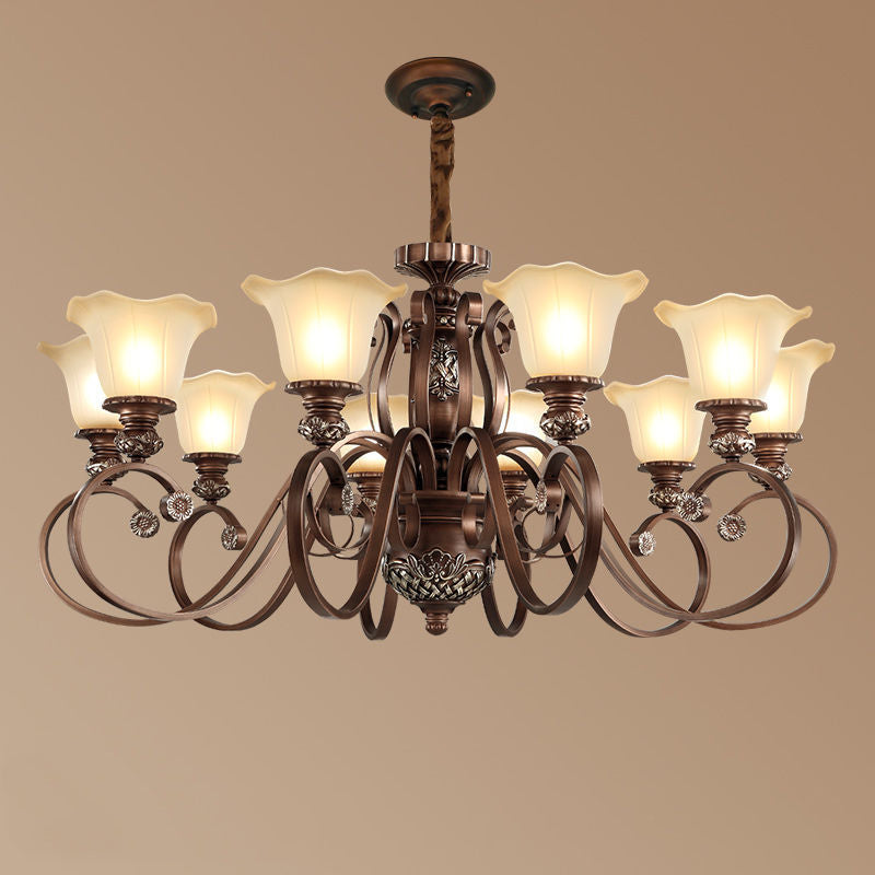 Arisha Retro Flower Pendant Light Metal Glass Living Room Bedroom - Neutral Decor