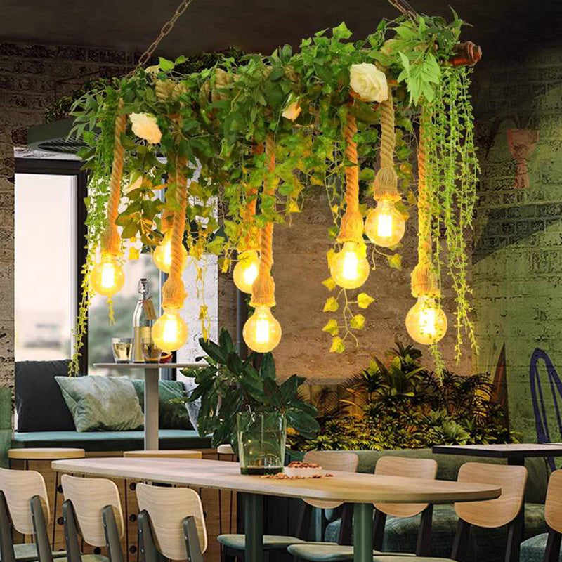 Ritta Natural Decorative Metal/Glass Pendant Light, Green - Neutral Decor