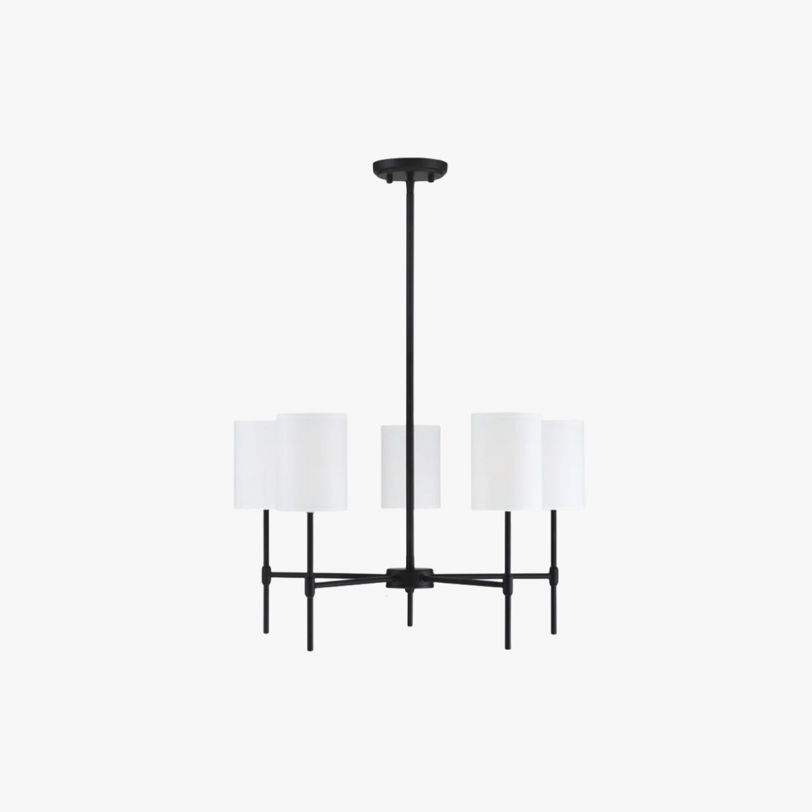 Silva Modern LED Chandelier Black/Gold Metal/Fabric Bedroom/Living Room - Neutral Decor