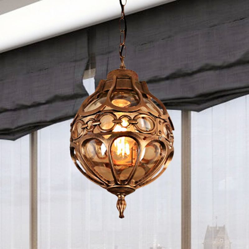 Silva Loft Sphere Vintage Farmhouse Rustic Pendant Light Black/Bronze Dining Room - Neutral Decor