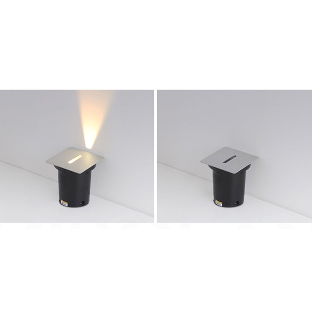 Ray Modern Metal Square/Circular Outdoor Deck/Step Light, Black - Neutral Decor