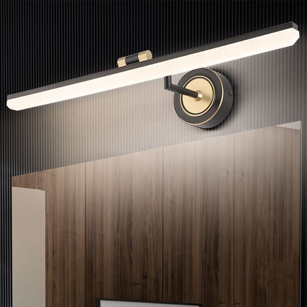 Arisha Vintage Linear Metal/Acrylic Wall Lamp, Black/Gold - Neutral Decor
