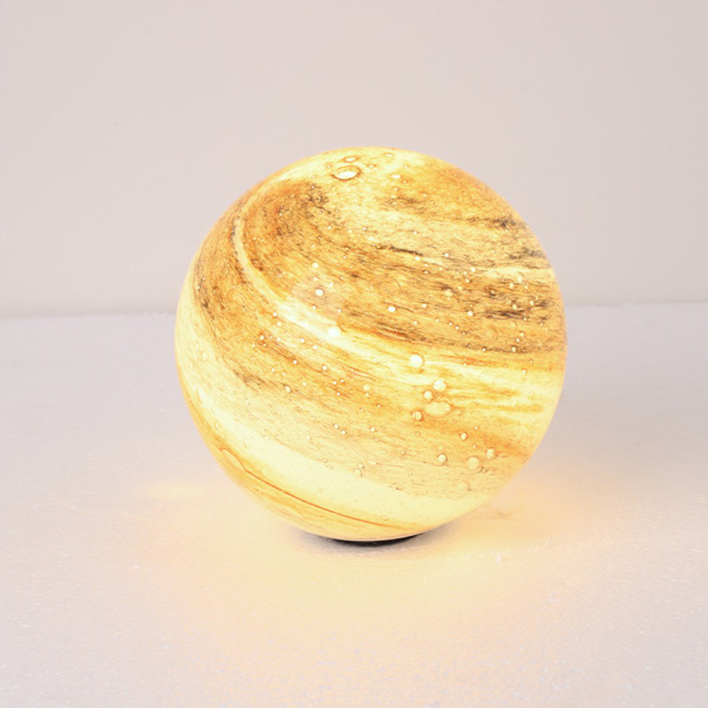 Ray Decorative Solar Acrylic Planet Outdoor Ground Light, Milk Curry/Blue - Neutral Decor